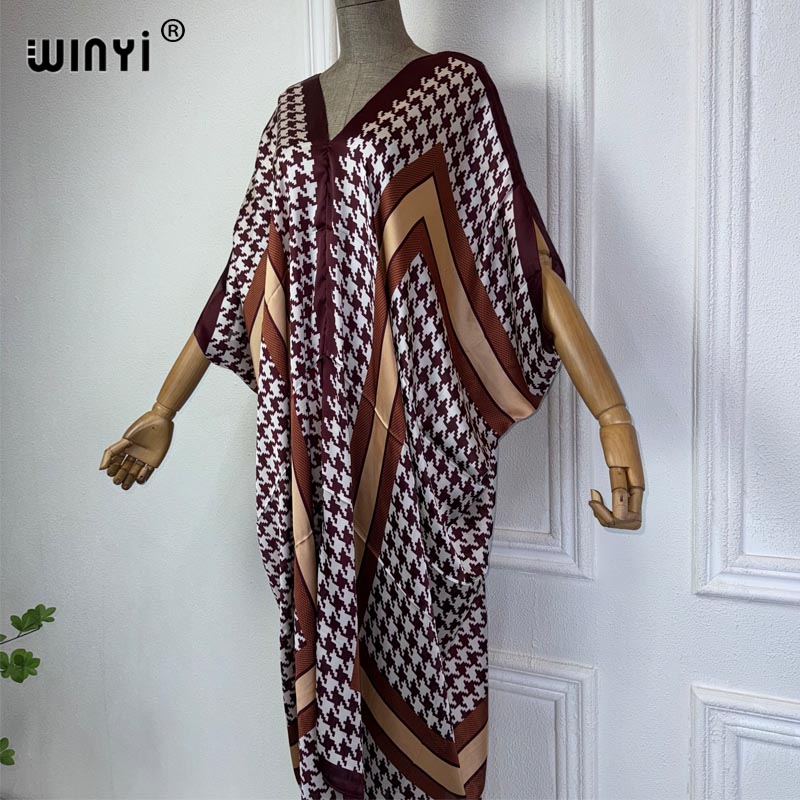 WINYI Summer african V-neck dr - Robe Silk Women recension och pris